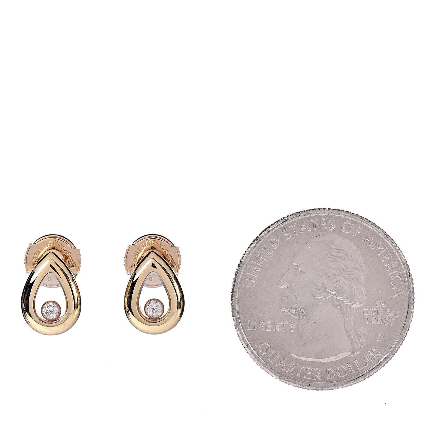 18K Yellow Gold Diamond Happy Diamond Pear Earrings