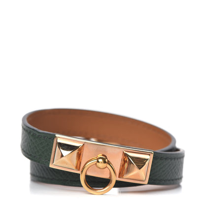 Hermes Epsom Rivale Double Tour Bracelet S Vert Anglais 1 of 7