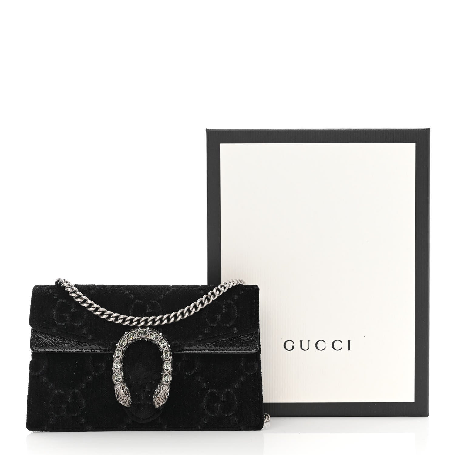 Gucci Velvet GG Monogram Super Mini Dionysus Shoulder Bag Black 10 of 10