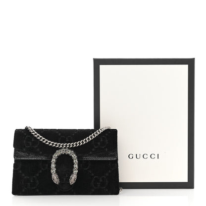 Gucci Velvet GG Monogram Super Mini Dionysus Shoulder Bag Black 10 of 10