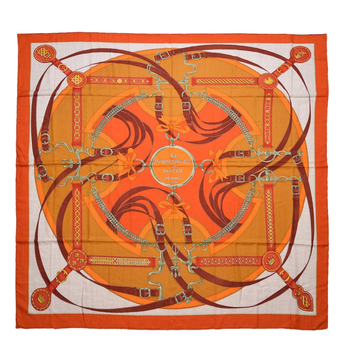 Cashmere Silk La Promenade Du Matin Shawl 140 Orange Naturel Ocre