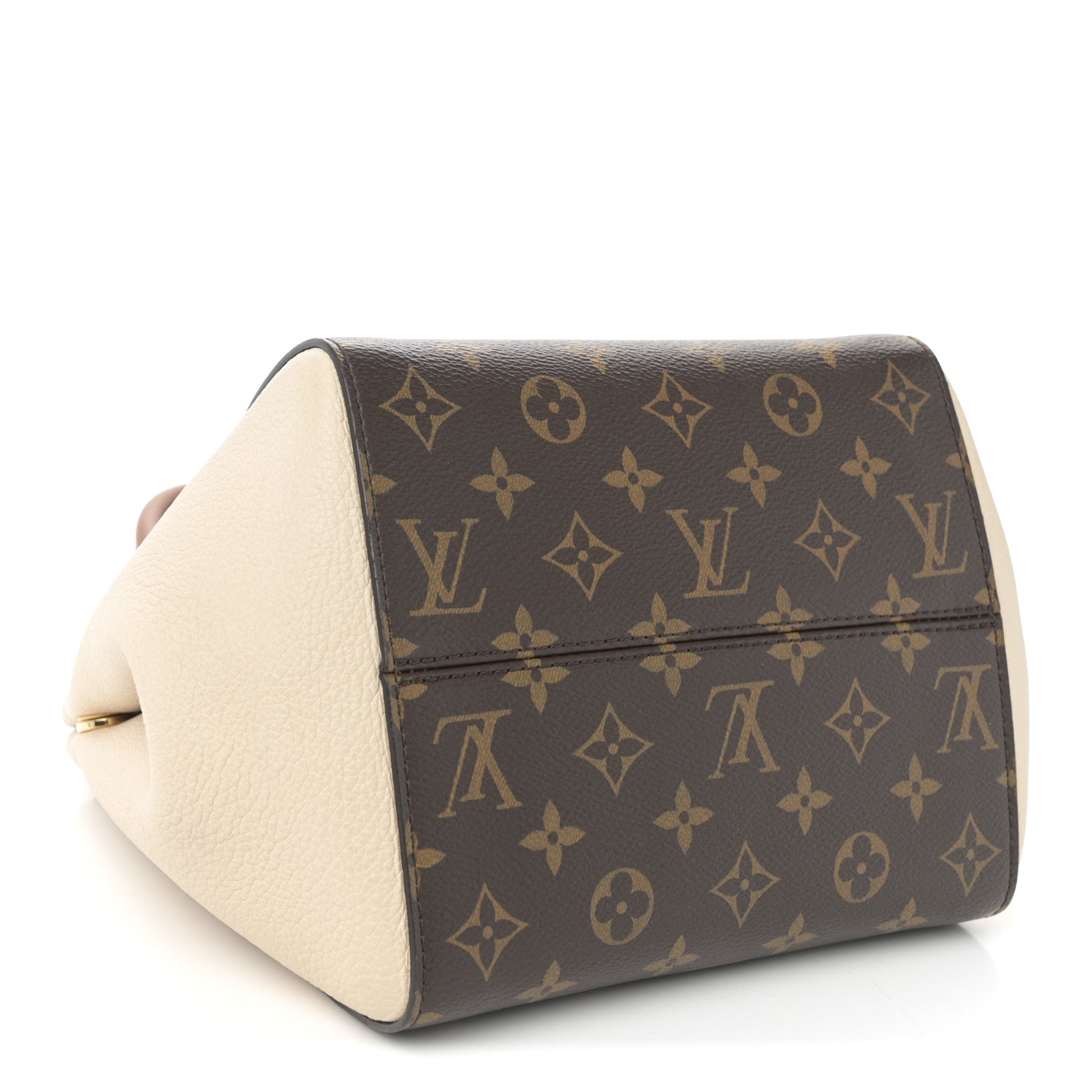 Louis Vuitton Calfskin Monogram Fold Tote PM Cerise Cream Black 4 of 9