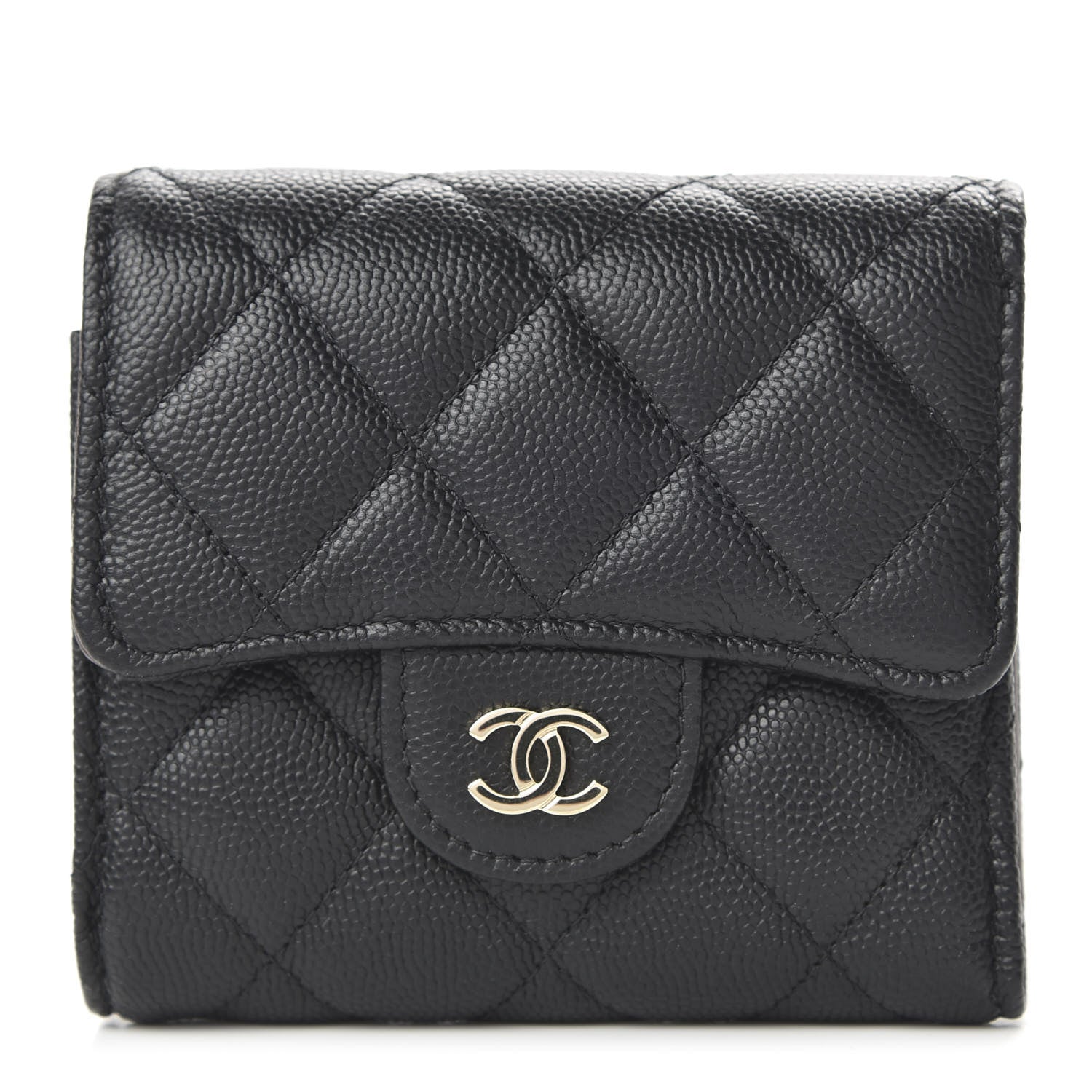 Chanel Caviar Quilted Compact Flap Wallet Black 1 of 11