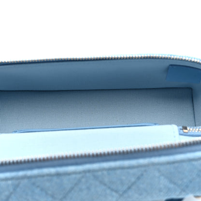 Chanel Denim Quilted Top Handle Slim Vanity Case With Chain Blue 5 of 10