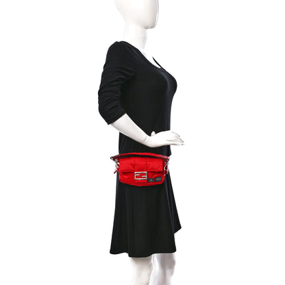 Fendi X PORTER Nylon Cuoio Roma Mini Phone Baguette Belt Bag Cardinale Fuoco 2 of 11