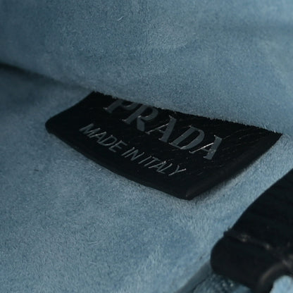 Prada Glace Calfskin Large Soft Cahier Bag Black 6 of 11