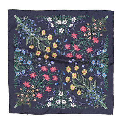 Gucci Silk Twill Nuovoflora Square Handkerchief Midnight Blue Blue 1 of 4
