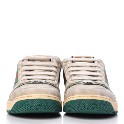 Gucci GG Monogram Nubuck Web Mens Screener Sneakers 8.5 New Sand Dusty Milk Vintage Green 2 of 9