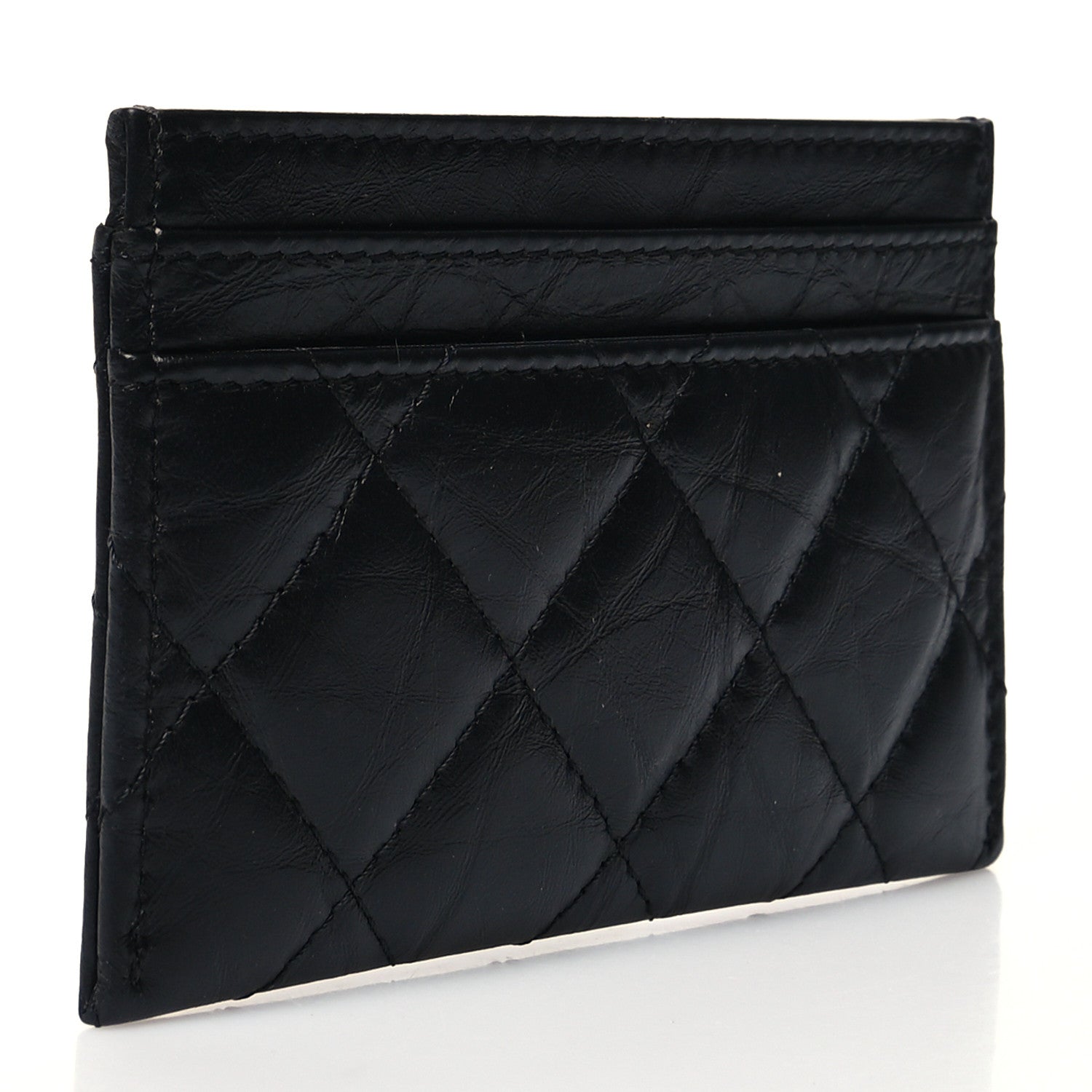 Chanel Aged Calfskin Quilted Reissue Card Holder Black 3 of 11