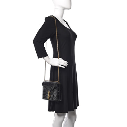 Saint Laurent Patent Turtle Embossed Monogram Cassandra Clasp Bag Black 2 of 13