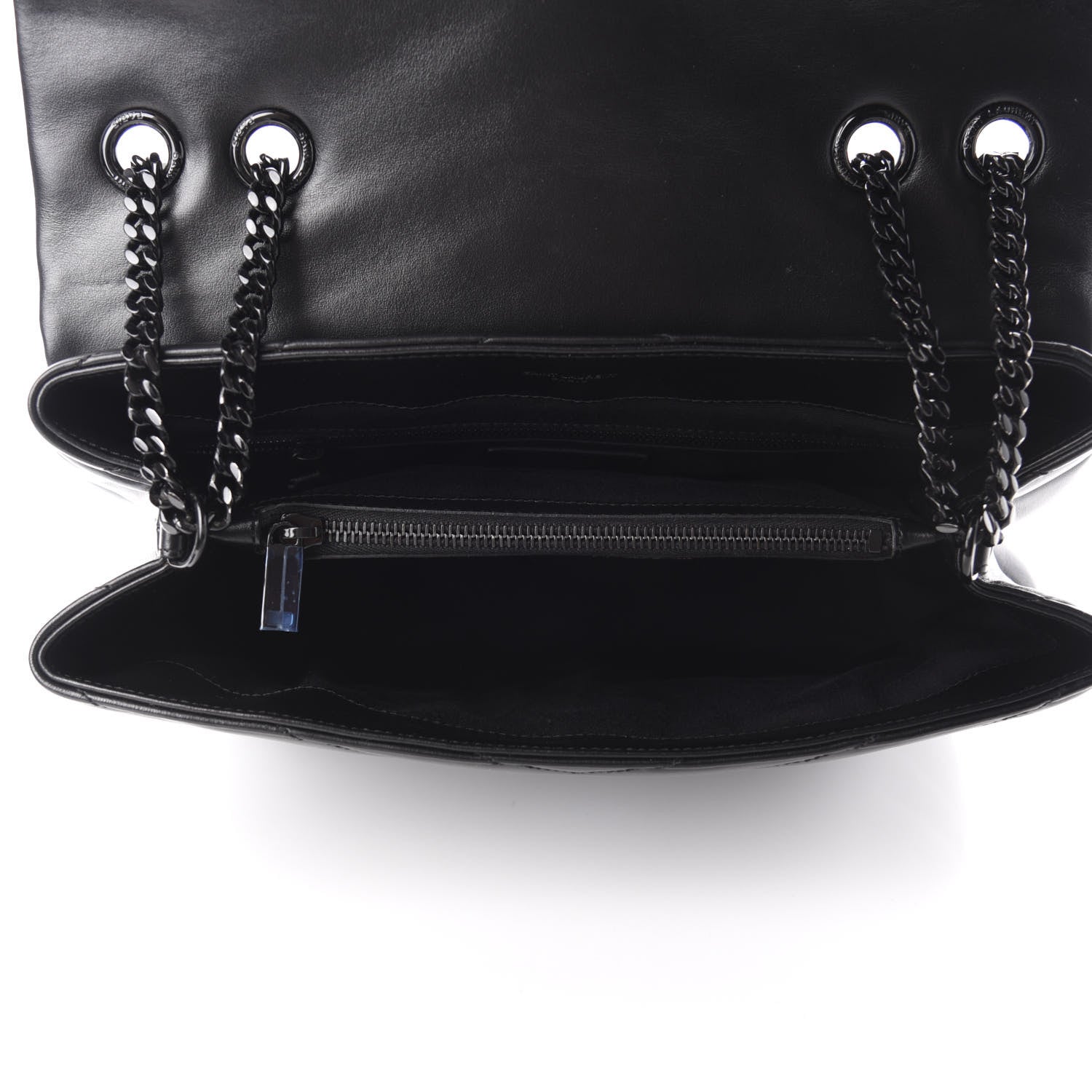 Saint Laurent Calfskin Y Quilted Monogram Medium Loulou Chain Satchel Black 5 of 11
