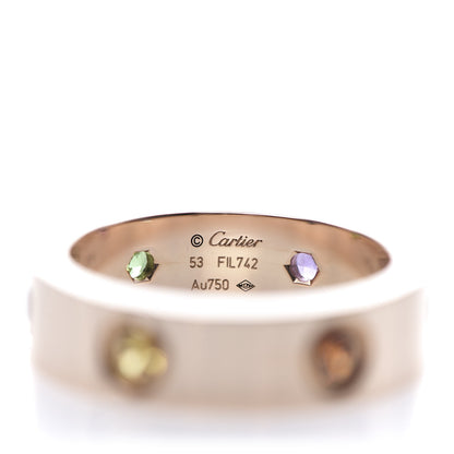 Cartier 18K Pink Gold Sapphire Garnet Amethyst 5.5mm LOVE Ring 53 6.5 4 of 5