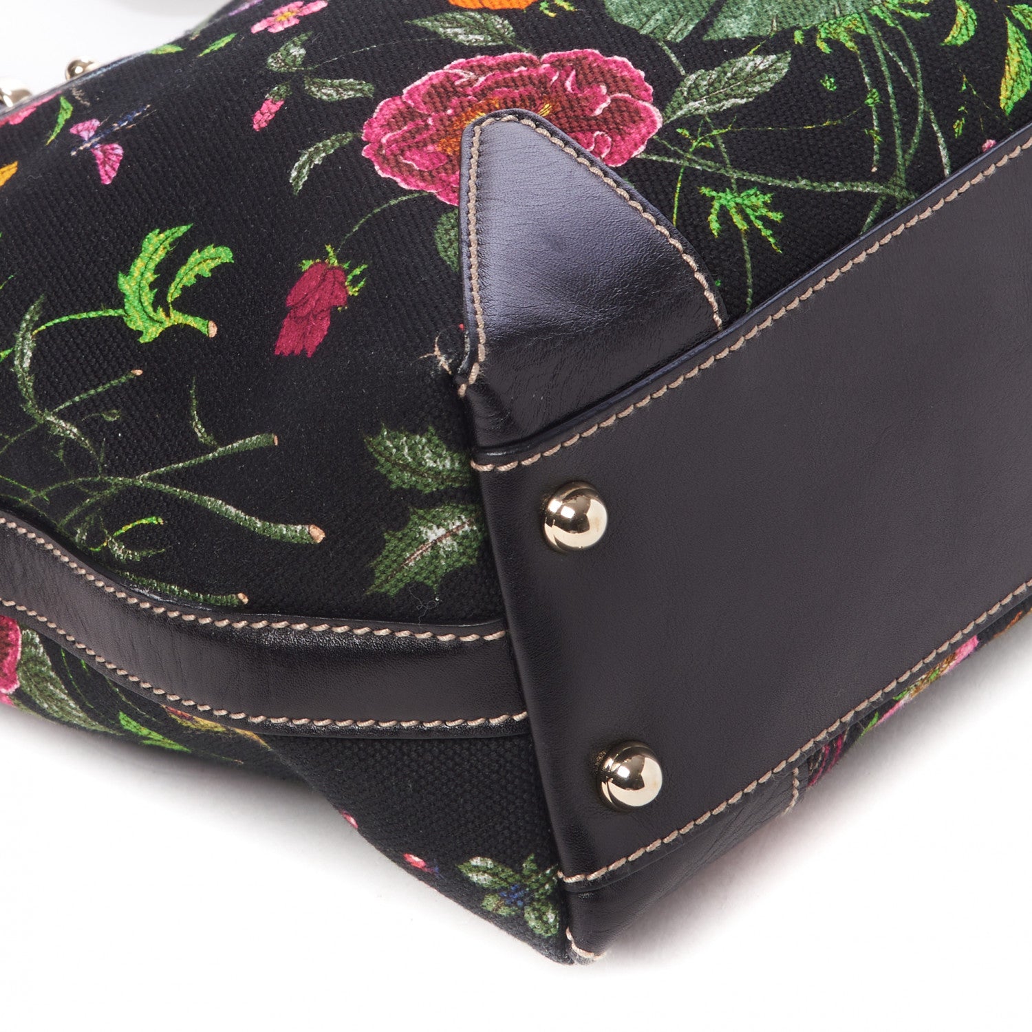 Gucci Canvas Floral Flora Tote Black 5 of 8