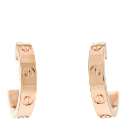 Cartier 18K Pink Gold Small LOVE Hoop Earrings 1 of 6