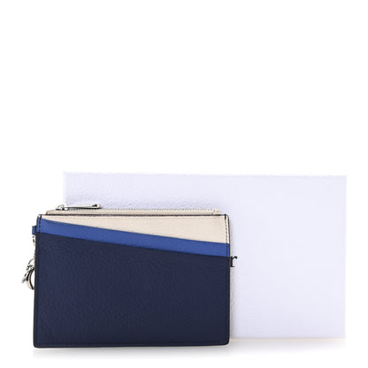Christian Dior Bullcalf Tri-color Diorissimo Card Holder Navy Blue White 7 of 7
