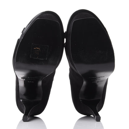 Saint Laurent Kid Scamosciato Tribute 105 Platform Sandals 37.5 Black 7 of 10