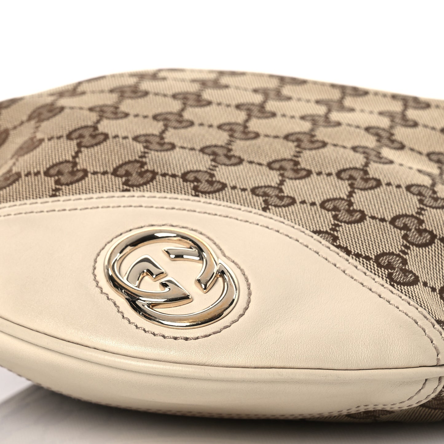 Monogram Medium New Britt Half Moon Hobo White