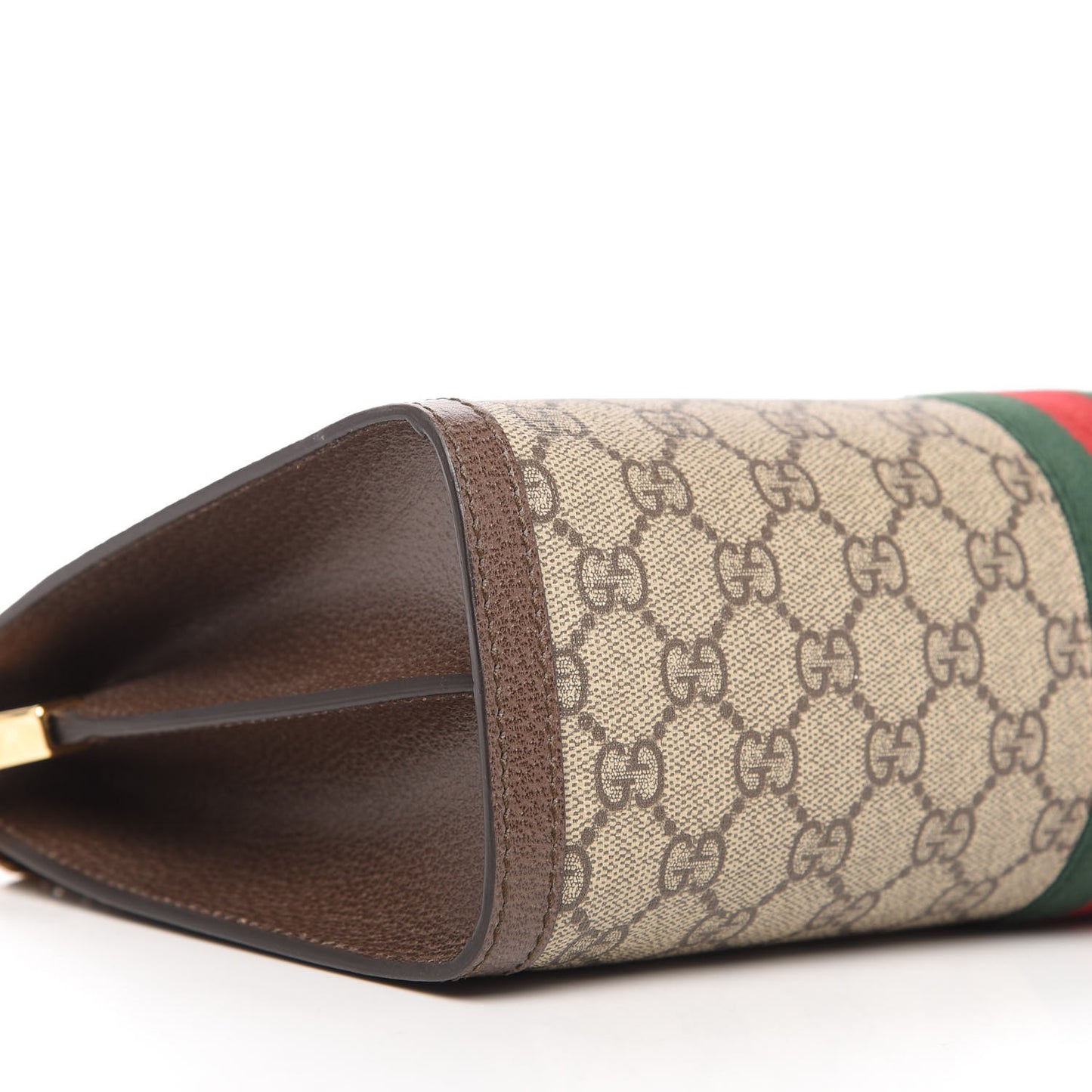 GG Supreme Monogram Web Medium Ophidia Chain Shoulder Bag Brown