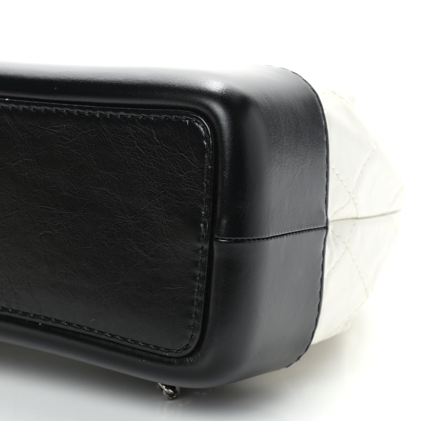 Aged Calfskin Quilted Small Gabrielle Backpack Black White