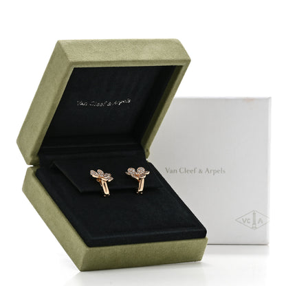 Van Cleef & Arpels 18K Rose Gold Diamond Small Frivole Pave Earrings 5 of 5