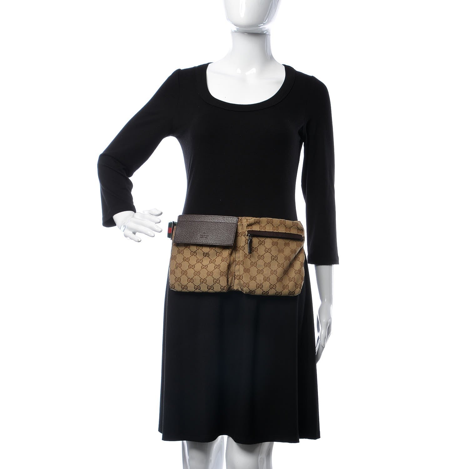 Gucci Monogram Web Belt Bag Dark Brown 2 of 9