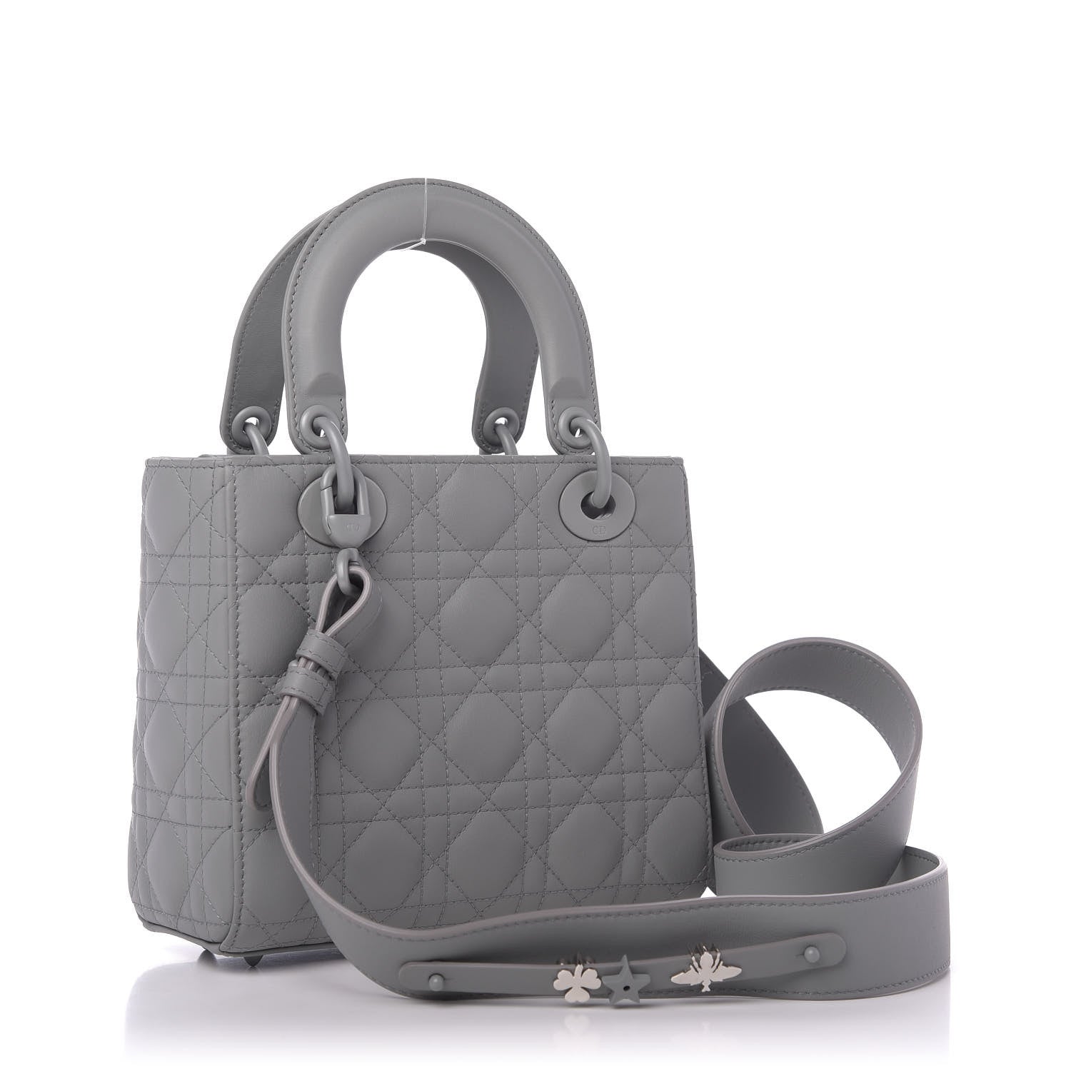 Christian Dior Ultra Matte Calfskin Cannage Small My ABCDior Lady Dior Gray 3 of 9