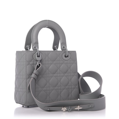 Christian Dior Ultra Matte Calfskin Cannage Small My ABCDior Lady Dior Gray 3 of 9