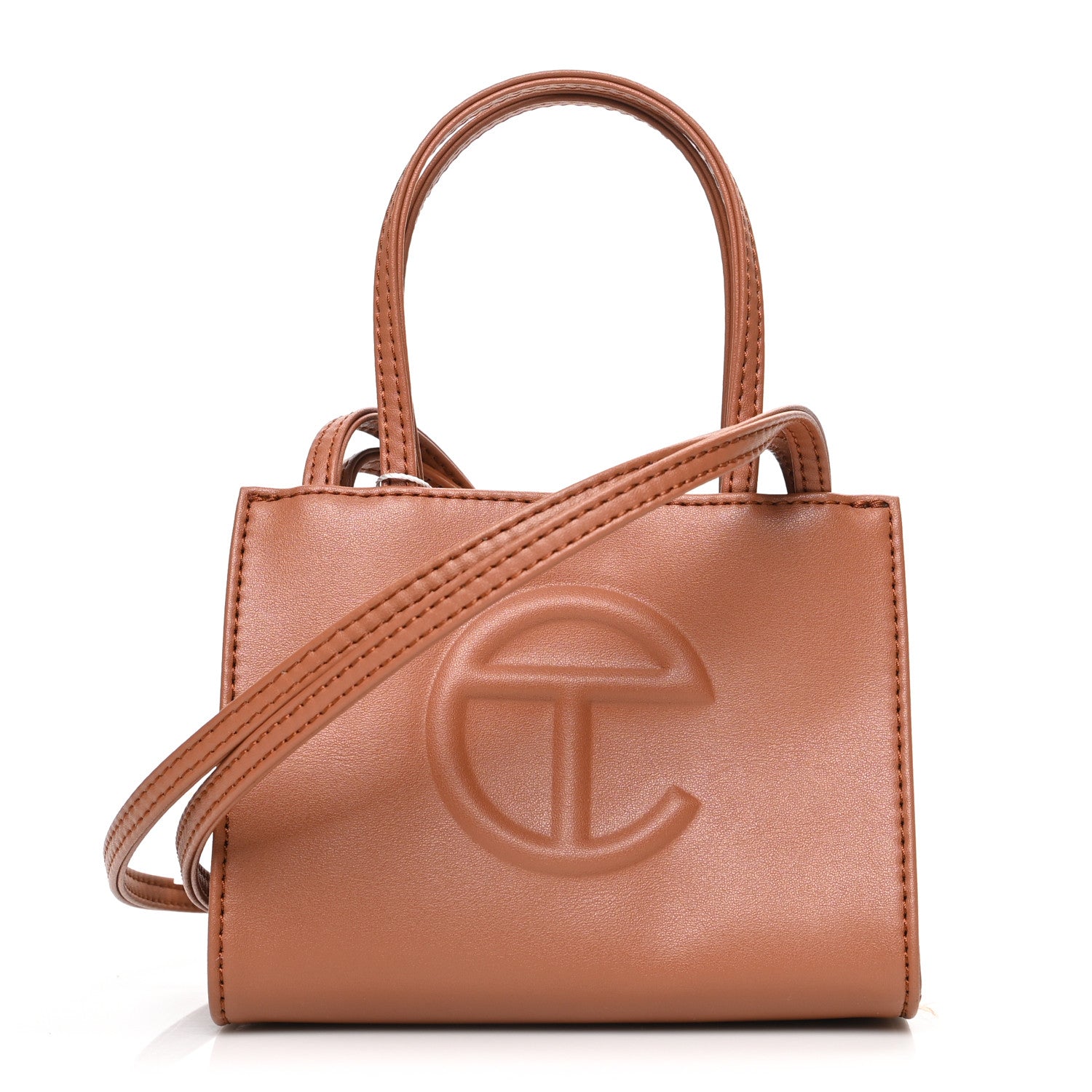 Telfar Vegan Leather Small Shopping Bag Tan 1 of 7