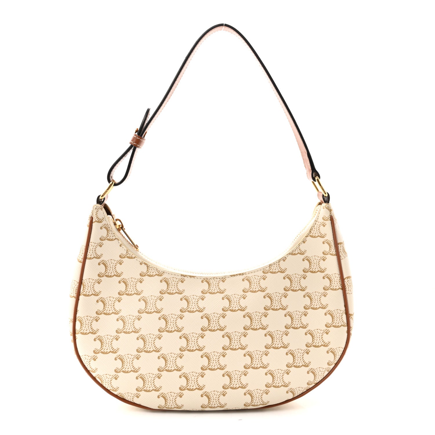 Celine Canvas Calfskin Ava Triomphe Shoulder Bag White 1 of 10