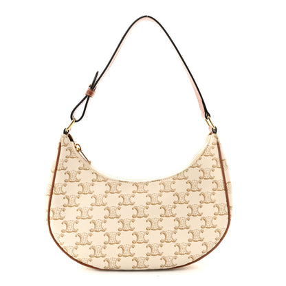 Celine Canvas Calfskin Ava Triomphe Shoulder Bag White 1 of 10
