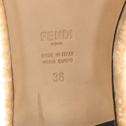 Fendi Shearling FF Baguette Slide Sandals 36 Beige Naturale 7 of 8