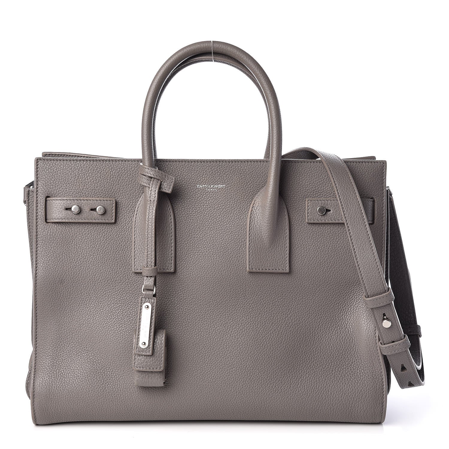 Saint Laurent Grained Calfskin Small Supple Sac De Jour Mouse Grey 1 of 12
