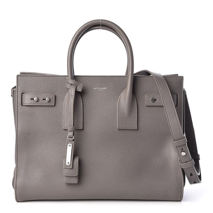 Saint Laurent Grained Calfskin Small Supple Sac De Jour Mouse Grey 1 of 12