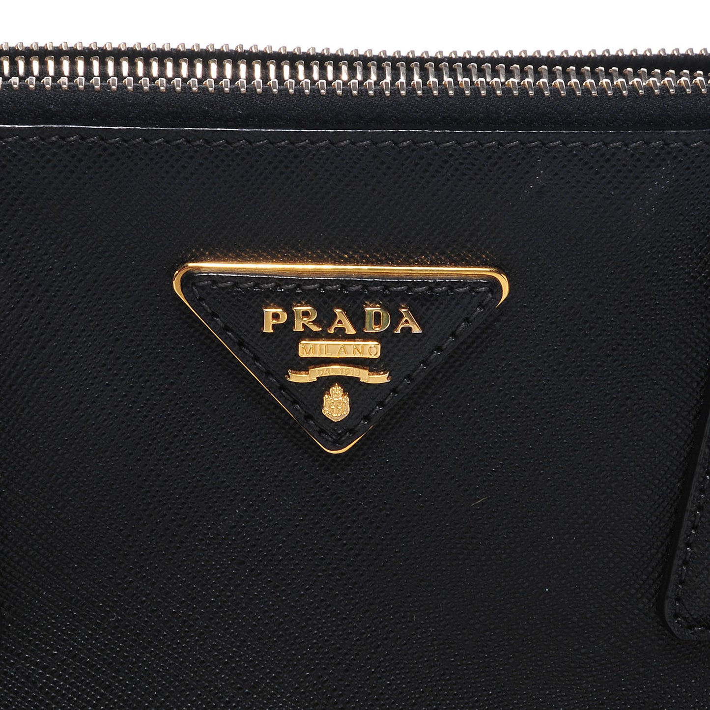 Saffiano Lux Small Double Zip Tote Nero Black