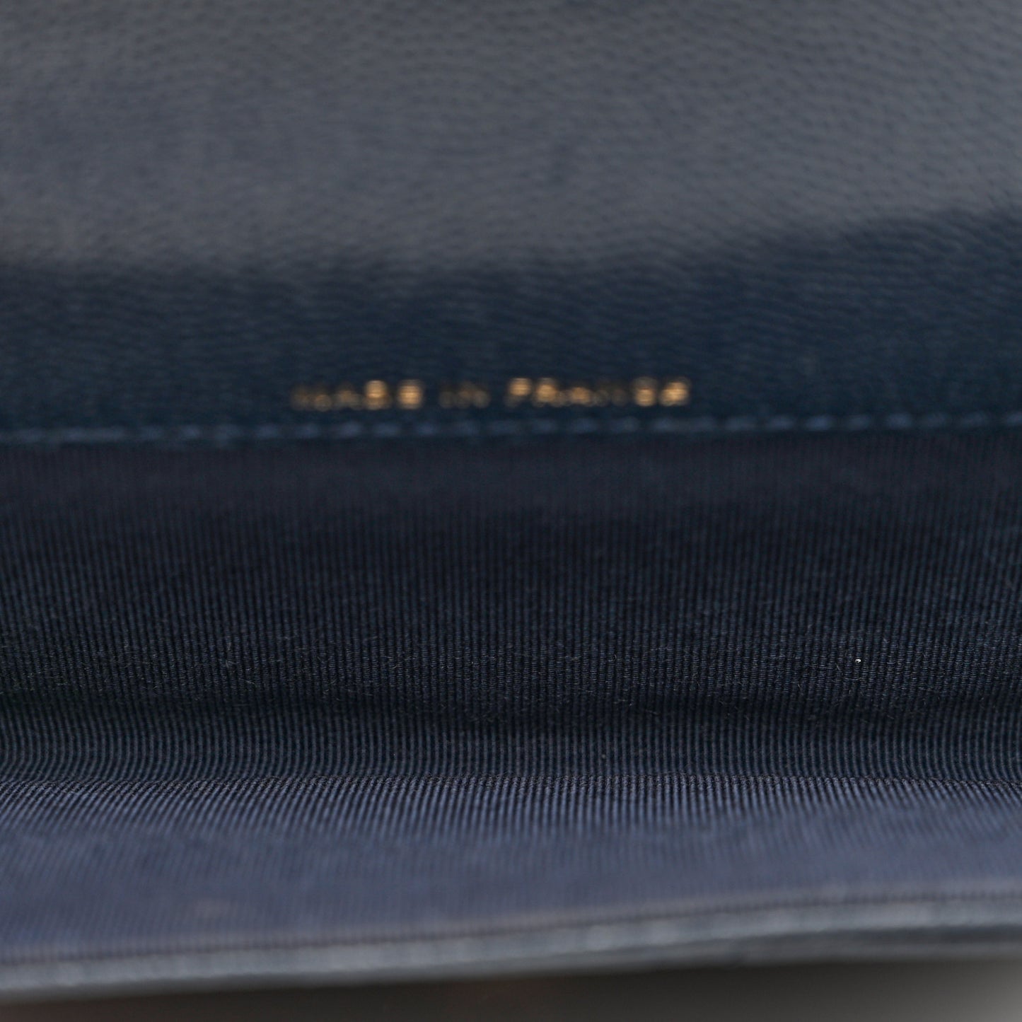 Caviar Quilted Flap Card Holder Wallet Navy Blue