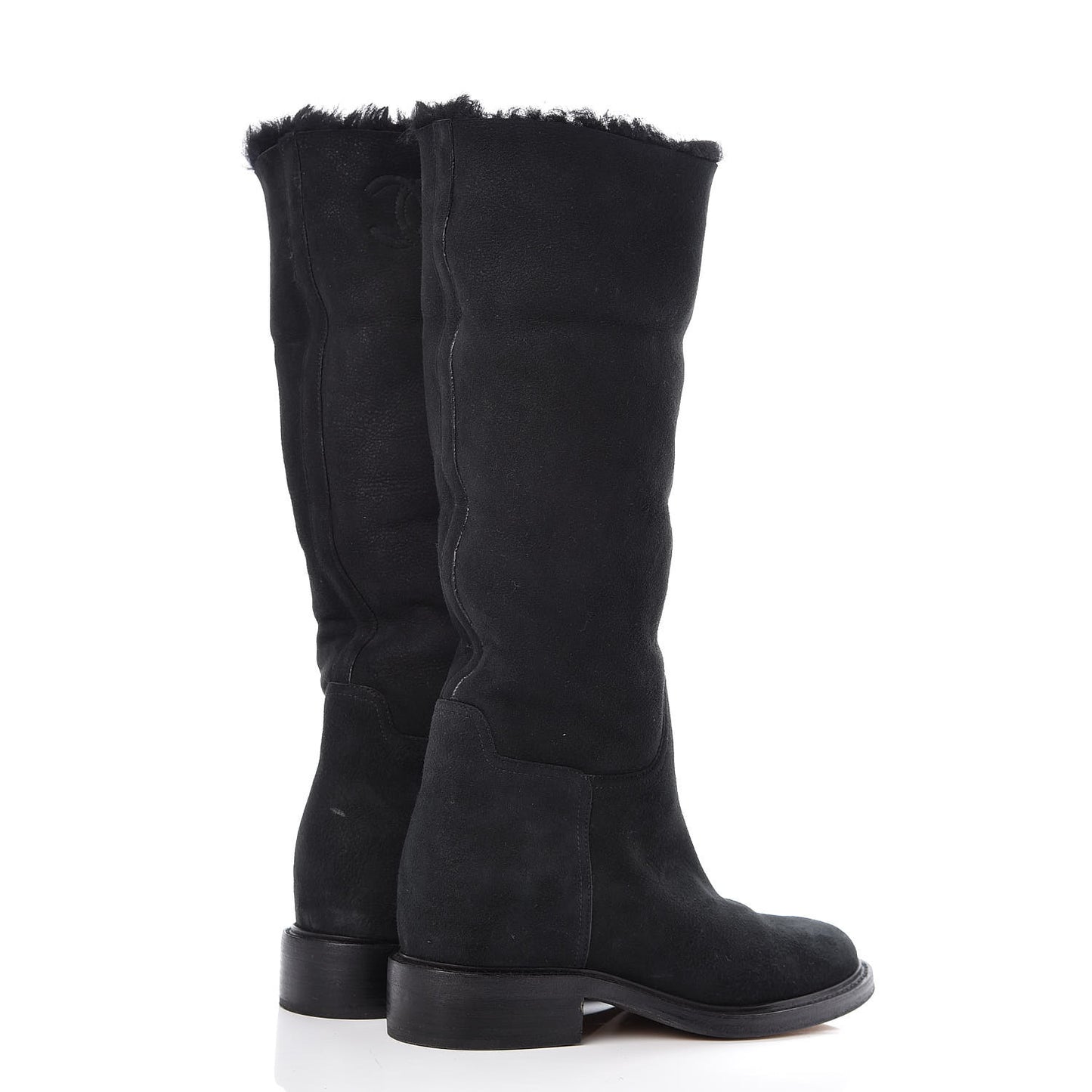 Shearling Suede CC Boots 41 Black