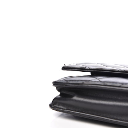 Chanel Lambskin Quilted Wallet On Chain WOC Black 15 of 17