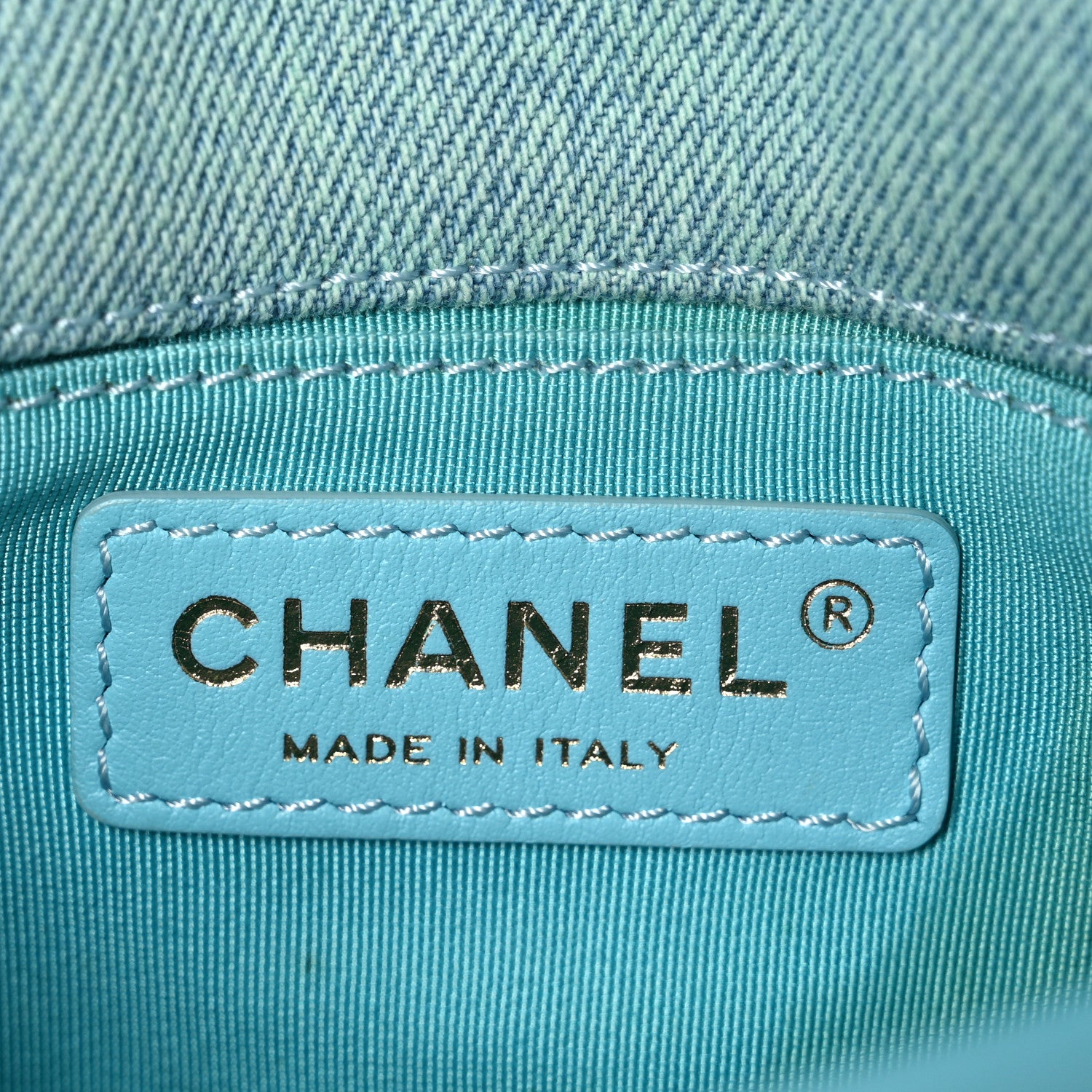Chanel Denim Quilted Small Messenger Flap Neon Blue 6 of 10