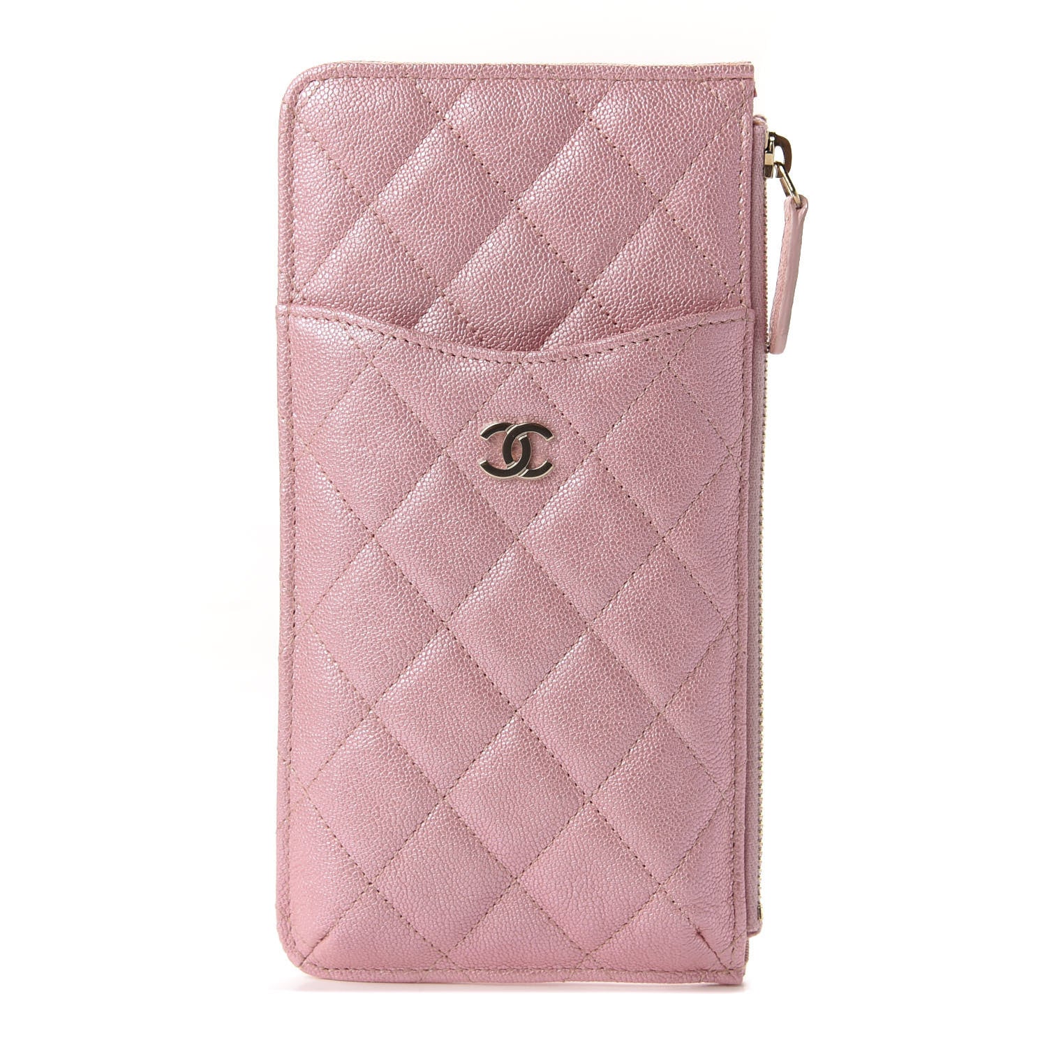 Chanel Iridescent Caviar Quilted Classic iPhone Pouch Rose Pink 1 of 8