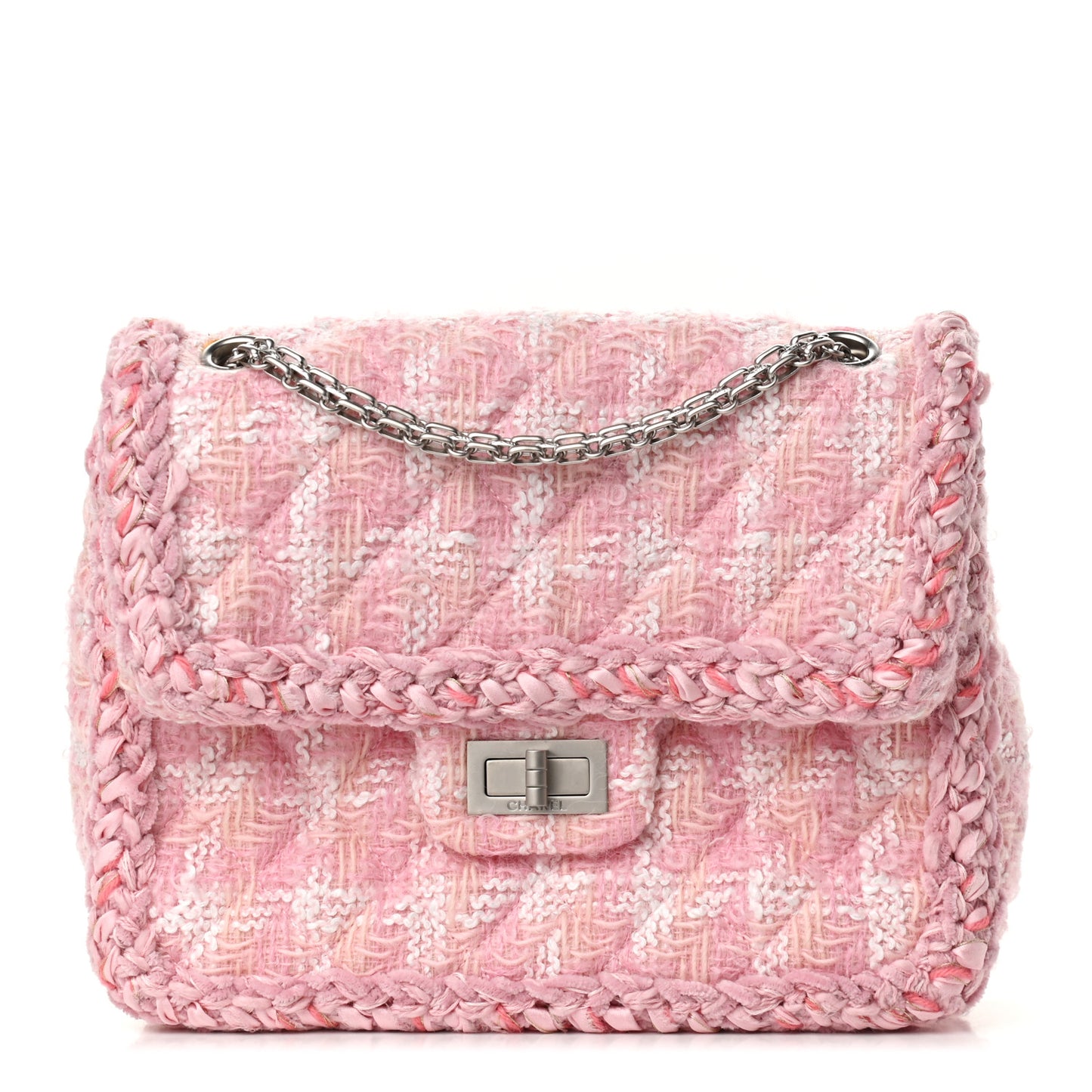 Tweed Braid Mini Reissue Square Flap Pink