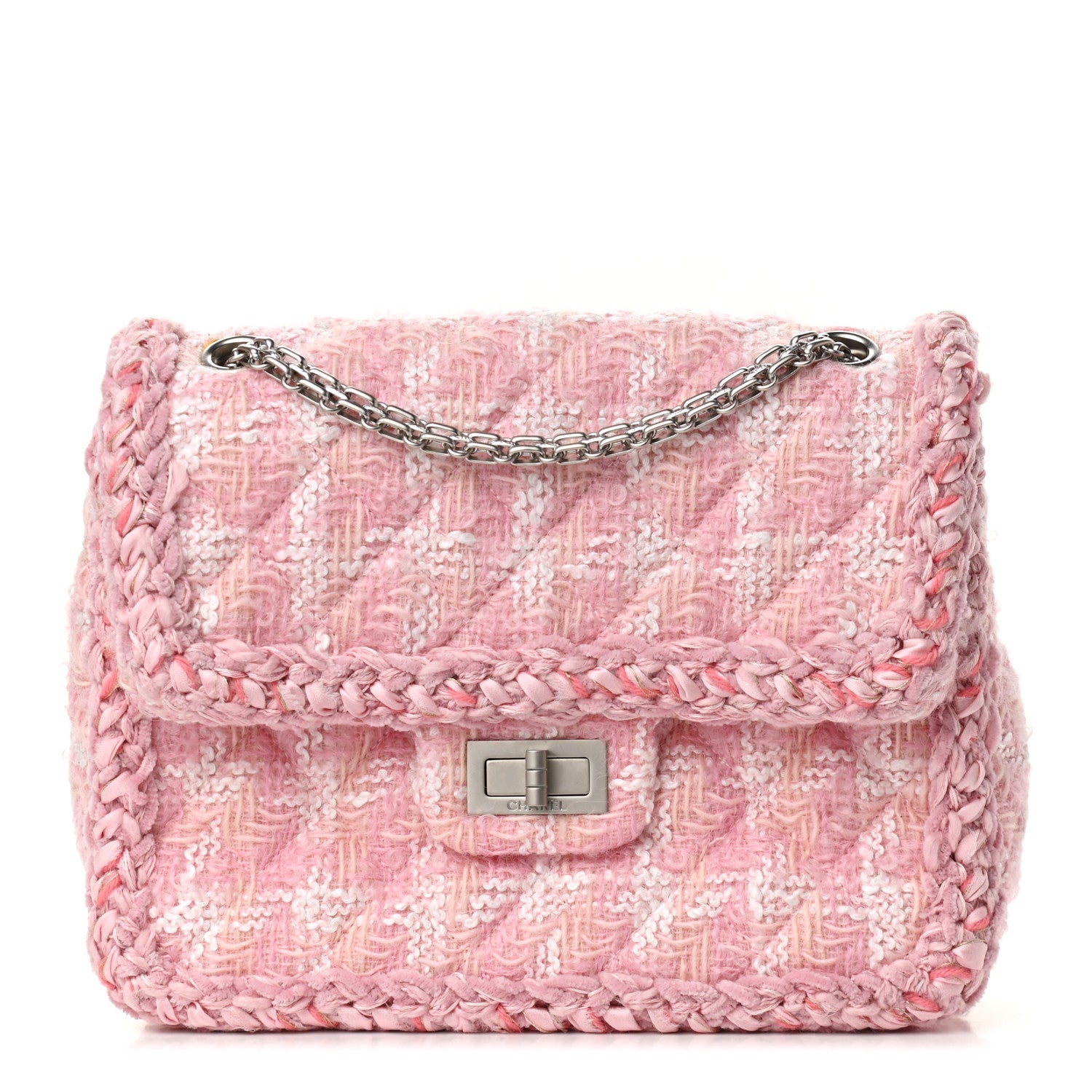 Chanel Tweed Braid Mini Reissue Square Flap Pink 1 of 8