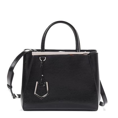 Fendi Patent Vitello Elite Petite 2Jours Tote Black 1 of 7