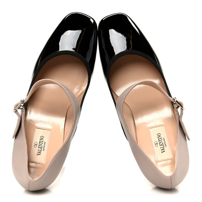 Valentino Garavani Patent Nappa Mary Jane Pumps 40.5 Black Poudre 2 of 10