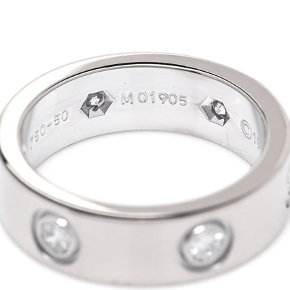 Cartier 18K White Gold 6 Diamond 5.5mm LOVE Ring 50 5.25 10 of 10