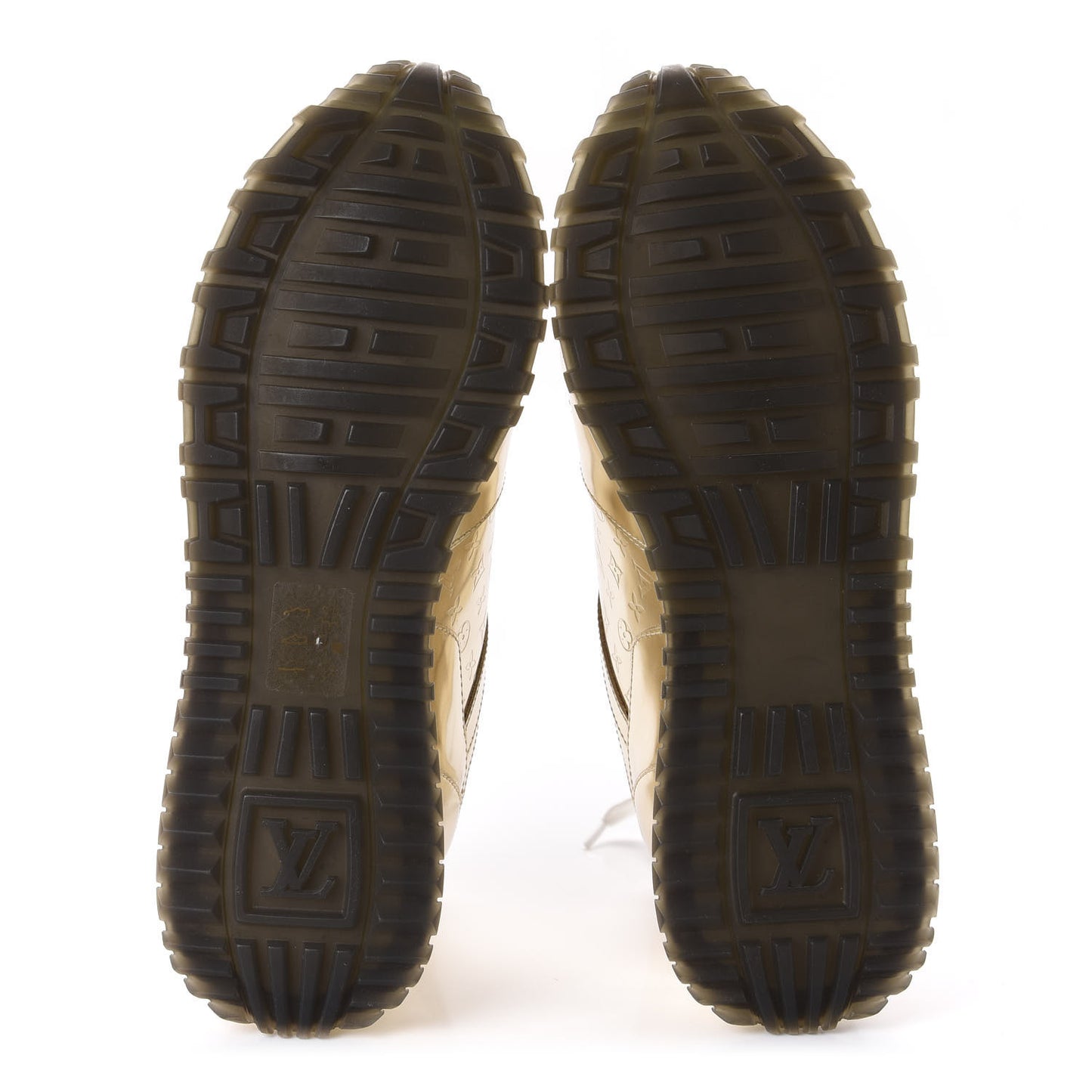 Metallic Patent Embossed Monogram Run Away Sneakers 37 Gold