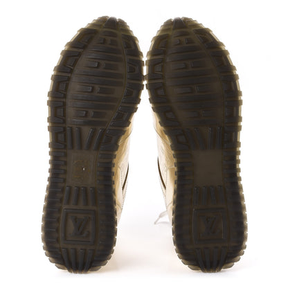Louis Vuitton Metallic Patent Embossed Monogram Run Away Sneakers 37 Gold 5 of 10