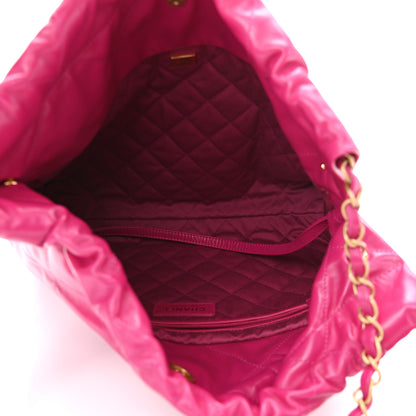 Chanel Shiny Calfskin Quilted Small Chanel 22 Fuchsia 5 of 12
