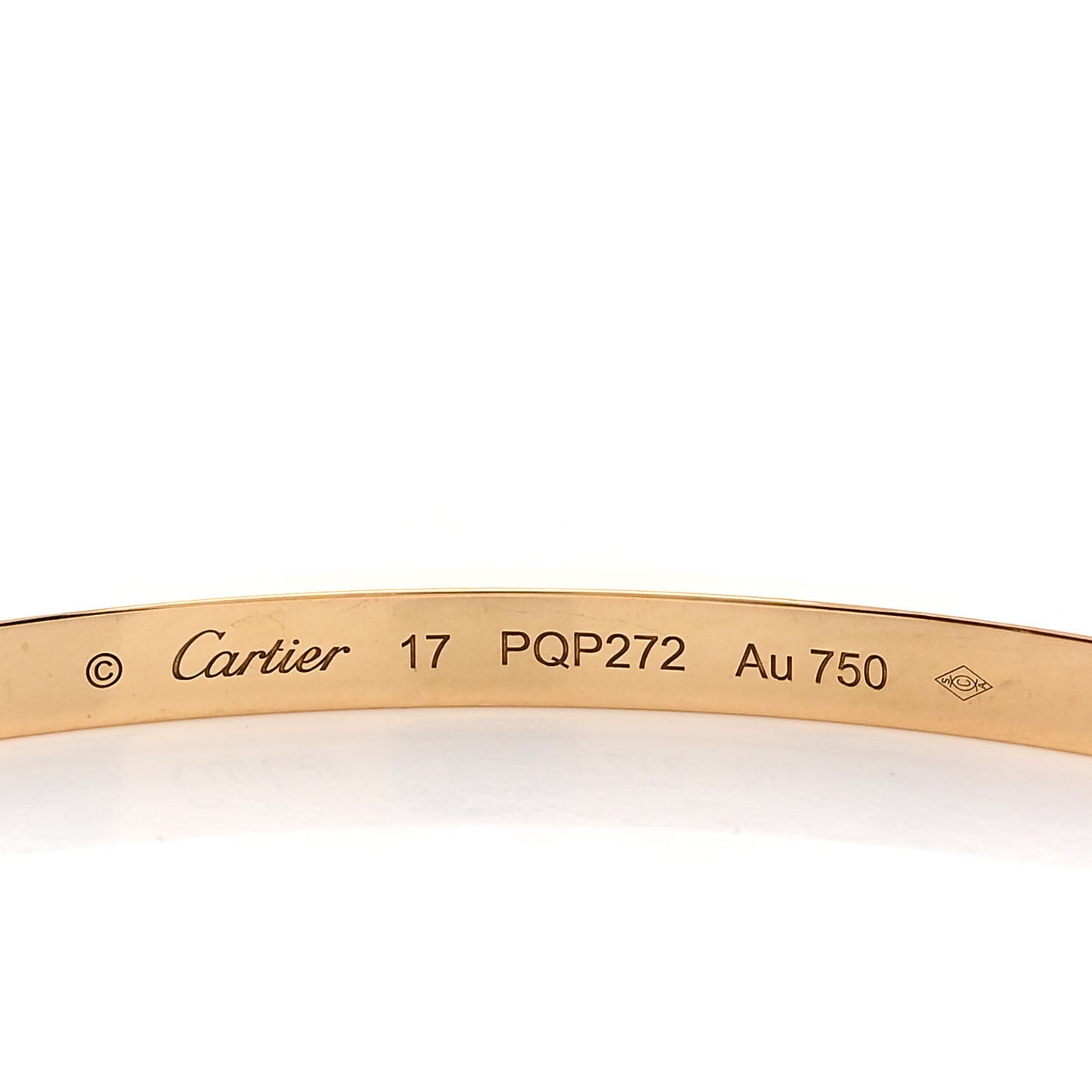18K Yellow Gold Small LOVE Bracelet 17