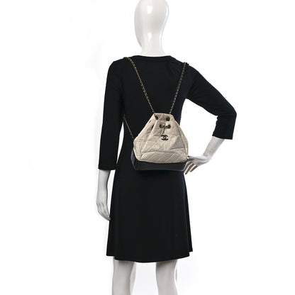 Chanel Aged Calfskin Quilted Small Gabrielle Backpack Black White 2 of 14