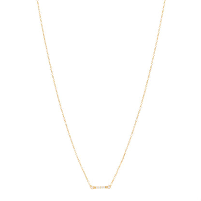 Tiffany 18K Yellow Gold Diamond Fleur de Lis Key Bar Pendant Necklace 1 of 4